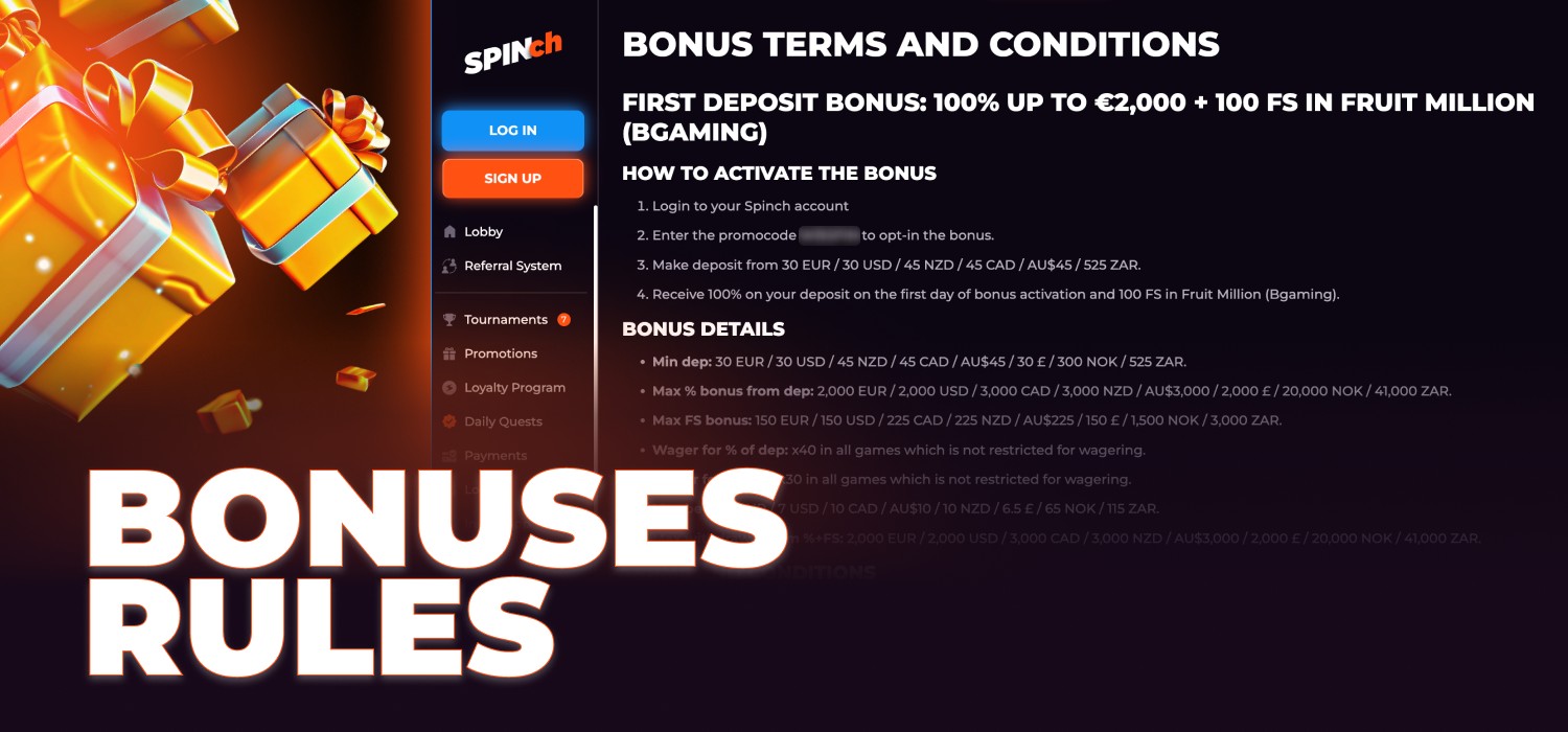 bonuses rules in casino platform