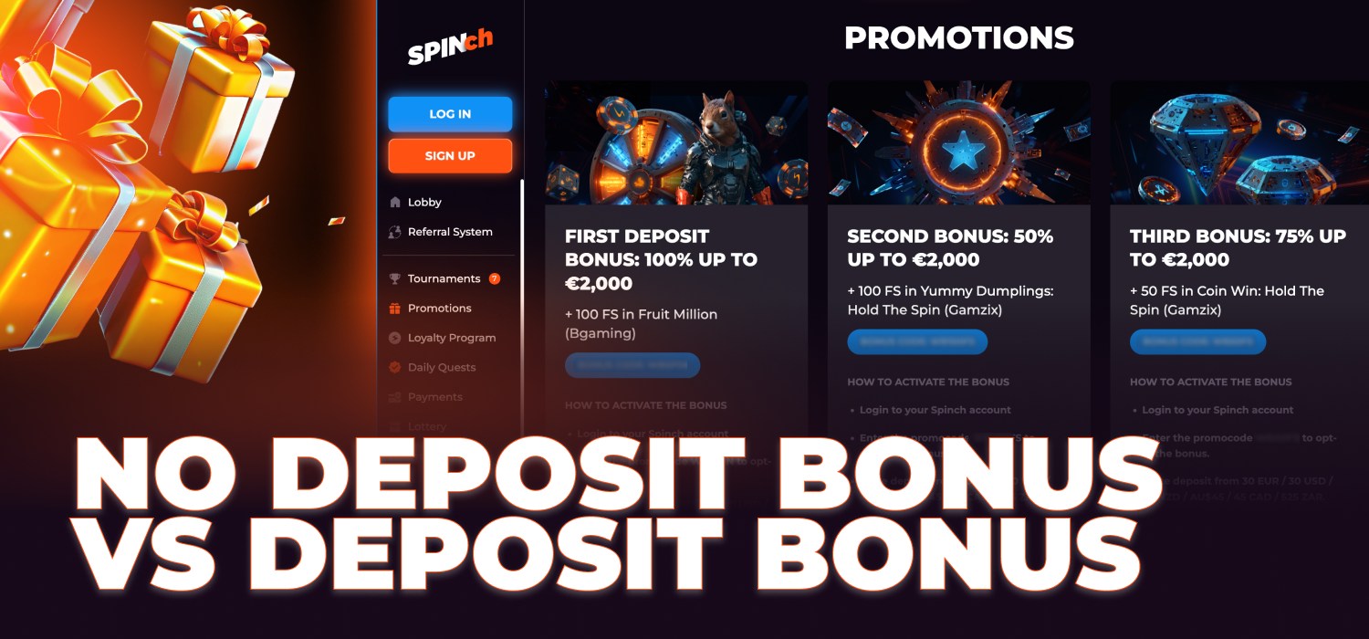 comparison of no deposit bonus and deposit bonus