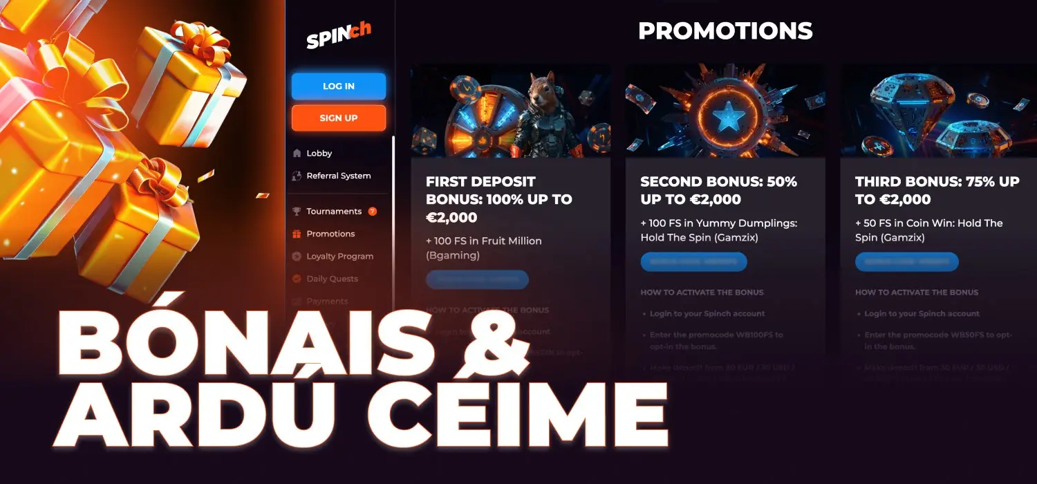 ir bónais agus ardú céime ag spinch